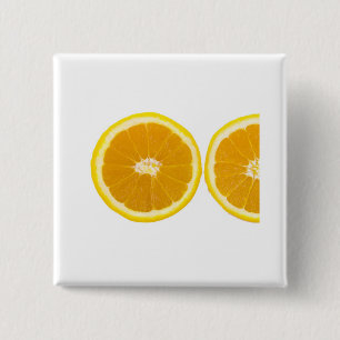 orange slice 15 cm square badge