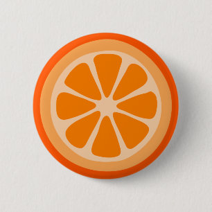 Orange Slice 6 Cm Round Badge