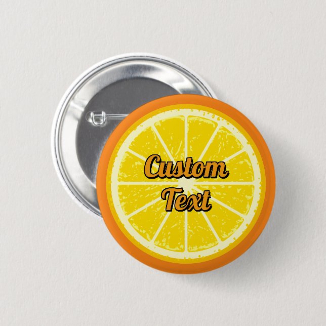 Orange Slice 6 Cm Round Badge (Front & Back)