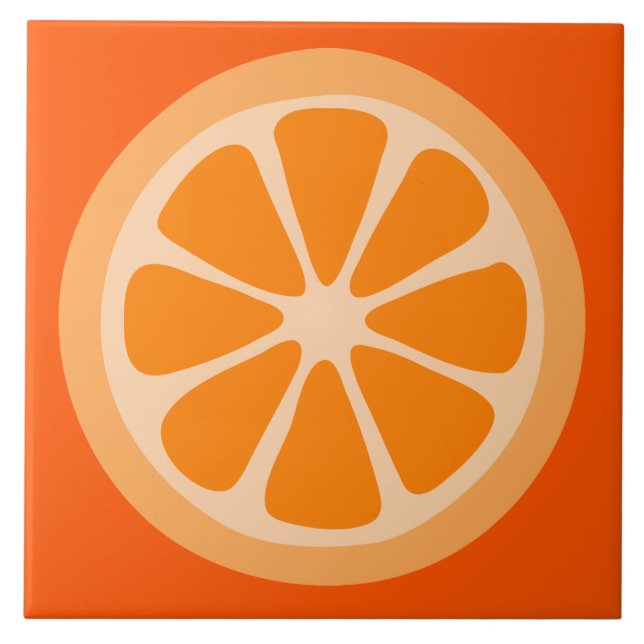 Orange Slice Ceramic Tile (Front)
