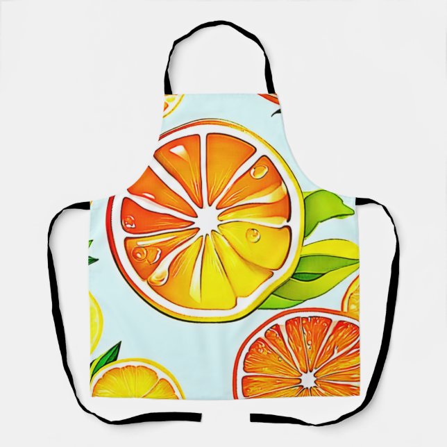 Orange Slice: Citrus Art Apron (Front)