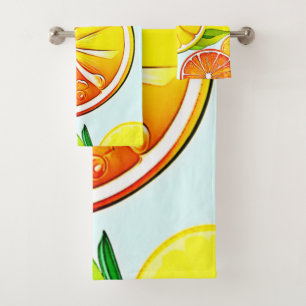 Orange Slice: Citrus Art Bath Towel Set