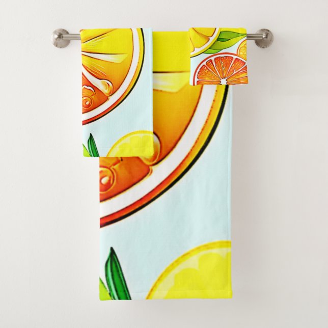 Orange Slice: Citrus Art Bath Towel Set (Insitu)
