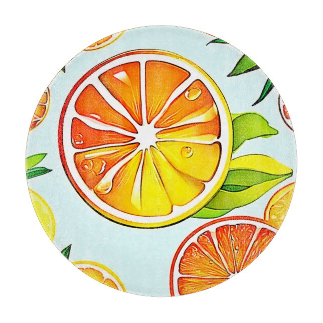 Orange Slice: Citrus Art Cutting Board (Front)