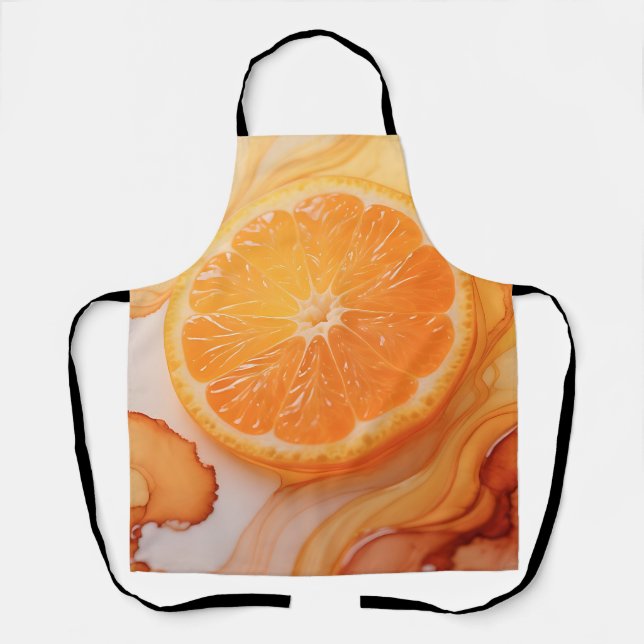 Orange Slice Citrus Swirl Apron (Front)