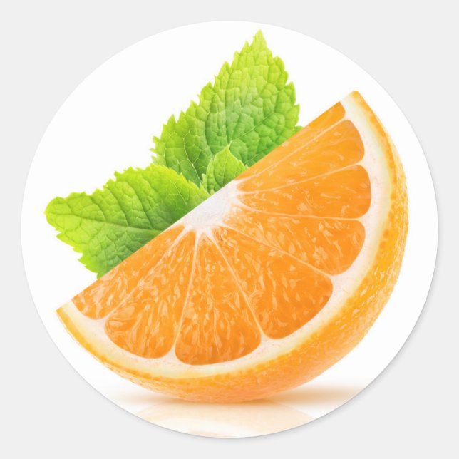 Orange slice classic round sticker (Front)