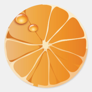 orange slice classic round sticker