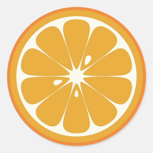 Orange Slice Classic Round Sticker (Front)