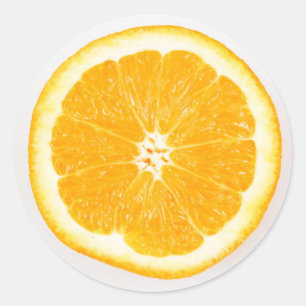 Orange slice classic round sticker