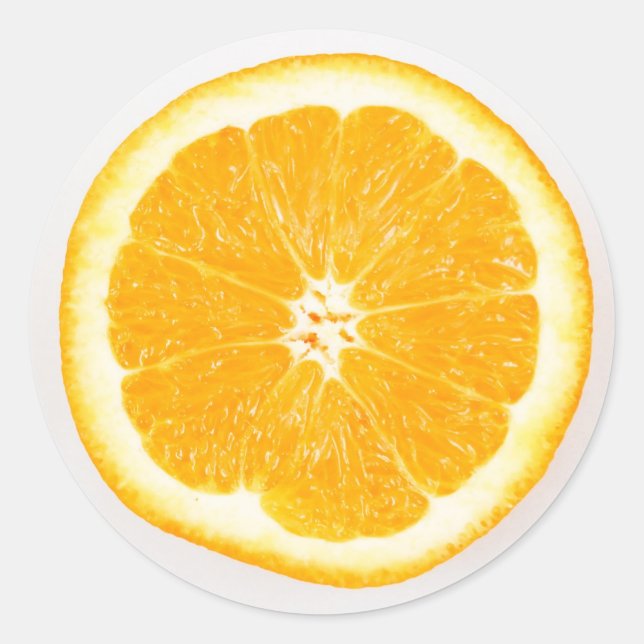 Orange slice classic round sticker (Front)