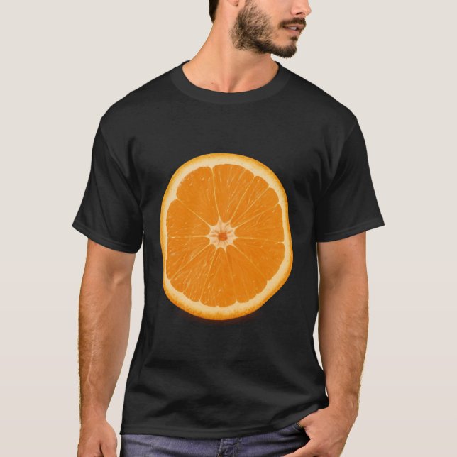 Orange Slice Fruit Costume Shirt Couple Halloween  (Front)