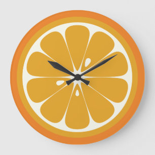 Orange Slice Large Clock