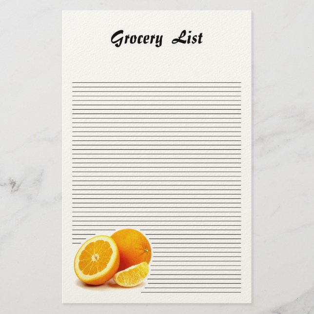 Orange Slice Lined Stationery (Front)
