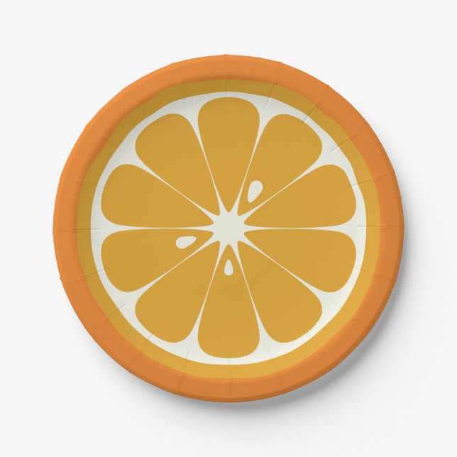 Orange Slice Paper Plate (Front)