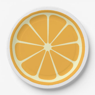 Orange Slice Paper Plates 9"