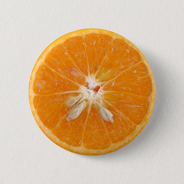 orange slice photo 6 cm round badge (Front)