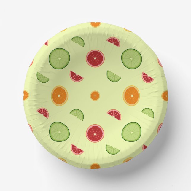 Orange Slice Seamless Pattern Paper Plate (Front)