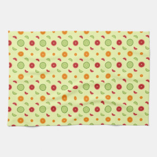 Orange Slice Seamless Pattern Tea Towel