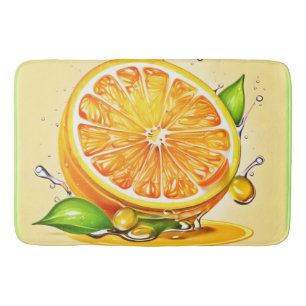 Orange Slice Splash Bath Mat