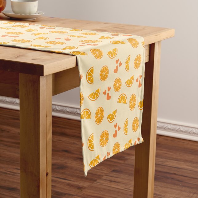 Orange Slices and Hearts Short Table Runner (In Situ)