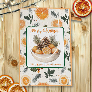Orange Slices and Pine Christmas Personalised Medium Gift Bag