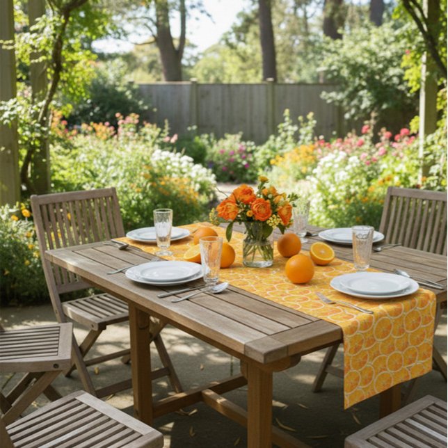 Orange Slices Citrus Summer Party Table Runner (Creator Uploaded)