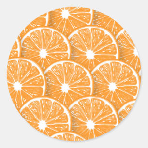 Orange slices classic round sticker