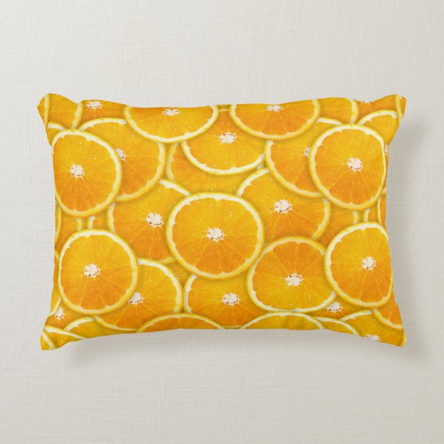 Orange slices decorative cushion (Front)