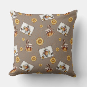 Orange Slices & Honey Pattern Sweet & Citrus Cushion