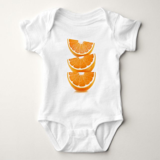 Orange slices in a stack baby bodysuit (Front)
