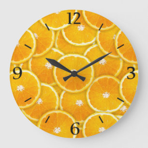 Orange slices large clock