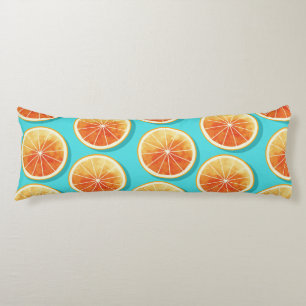 Orange Slices on Blue Body Cushion