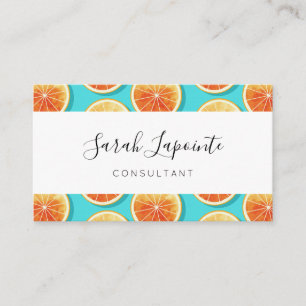 Orange Slices on Blue Business Card