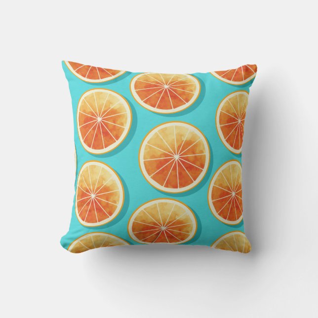 Orange Slices on Blue Cushion (Front)