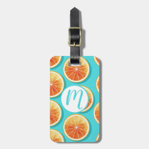 Orange Slices on Blue Luggage Tag