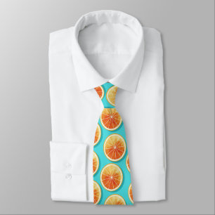 Orange Slices on Blue Tie