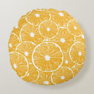 Orange slices pattern design round cushion