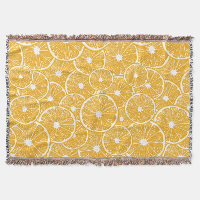 Orange slices pattern design throw blanket (Front)