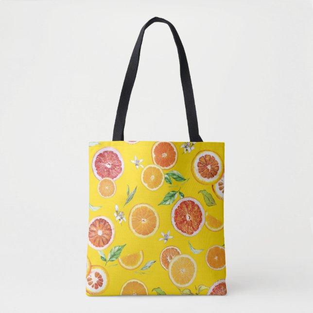 Orange slices #pattern #trendy #style tote bag (Front)