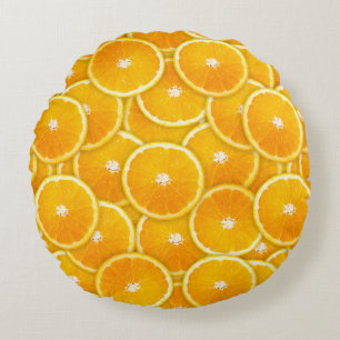 Orange slices round cushion