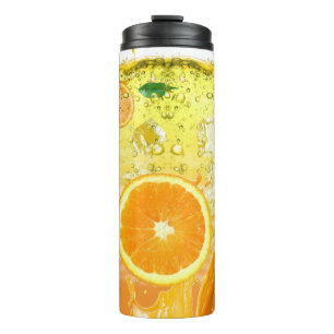 Orange Slices Summer Drink With Ice Cubes Thermal Tumbler