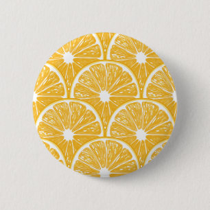 Orange slices, tropical fruit pattern design 6 cm round badge