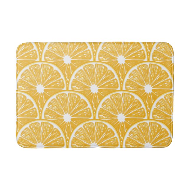 Orange slices, tropical fruit pattern design bath mat (Front)