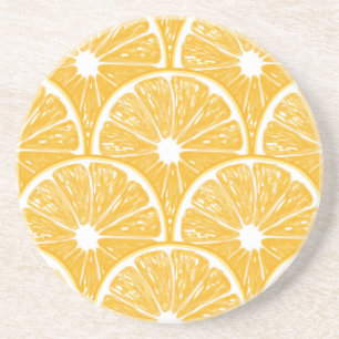Orange slices, tropical fruit pattern design coaster