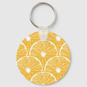 Orange slices, tropical fruit pattern design key ring