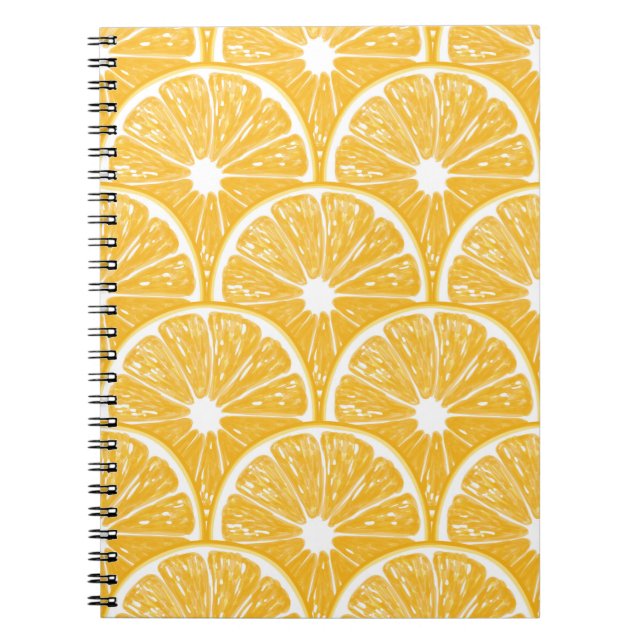 Orange slices, tropical fruit pattern design notebook (Front)