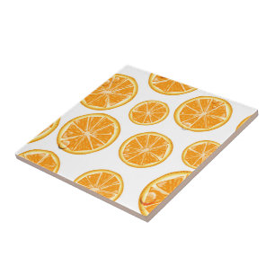 Orange Slices vintage style pattern. Ceramic Tile