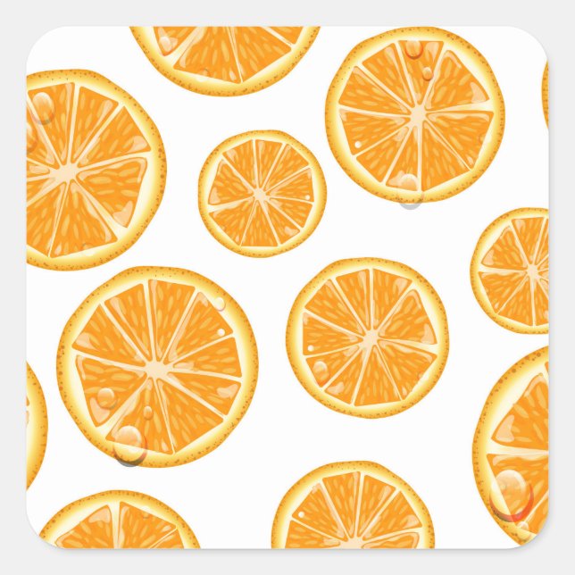 Orange Slices vintage style pattern. Square Sticker (Front)