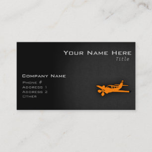 Orange Small Aeroplane Business Card
