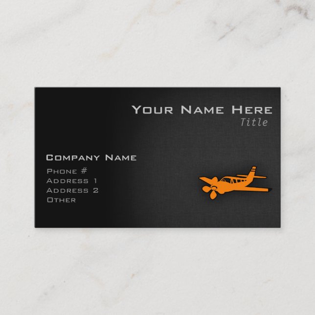 Orange Small Aeroplane Business Card (Front)